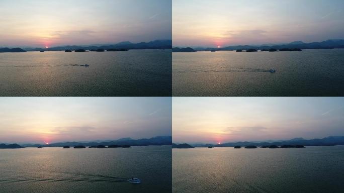 千岛湖傍晚航拍视频
