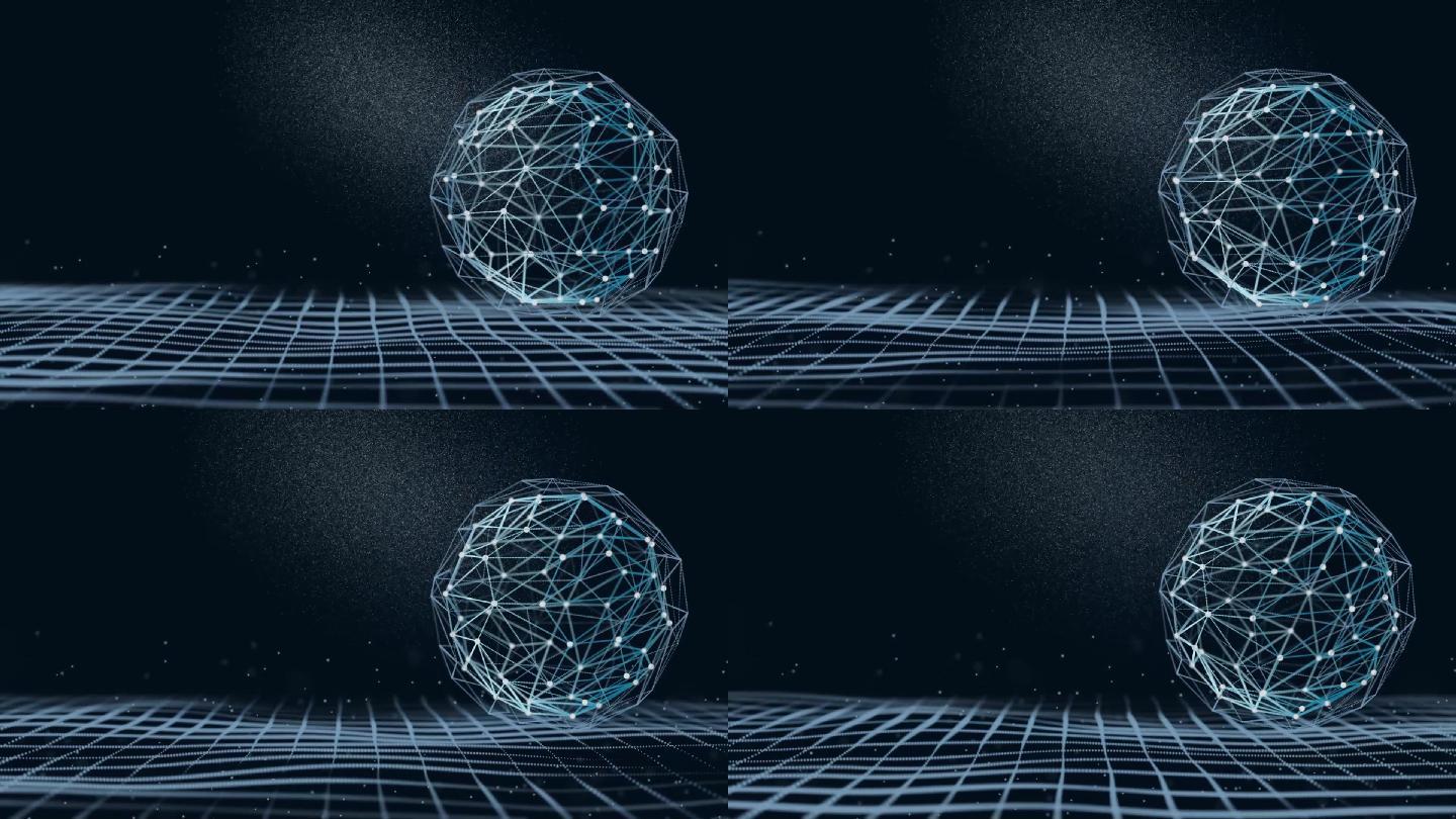 科技粒子扩散漂浮球形背景