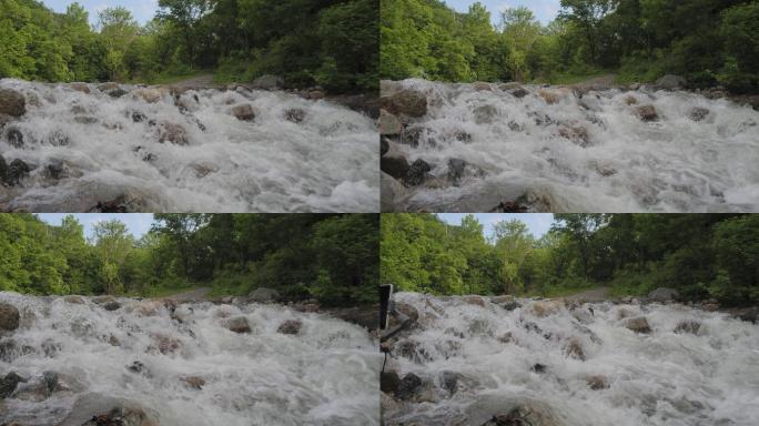 实拍水流空山水泉水视频素材