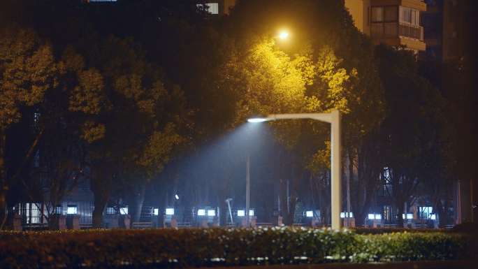 4K城市夜景路灯-红绿灯-空镜