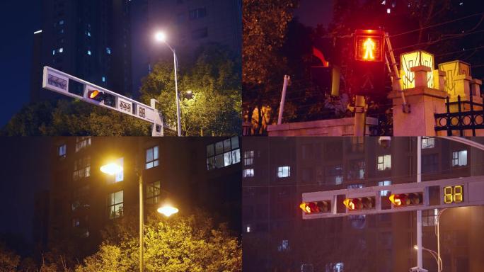 4K城市夜景路灯-红绿灯-空镜