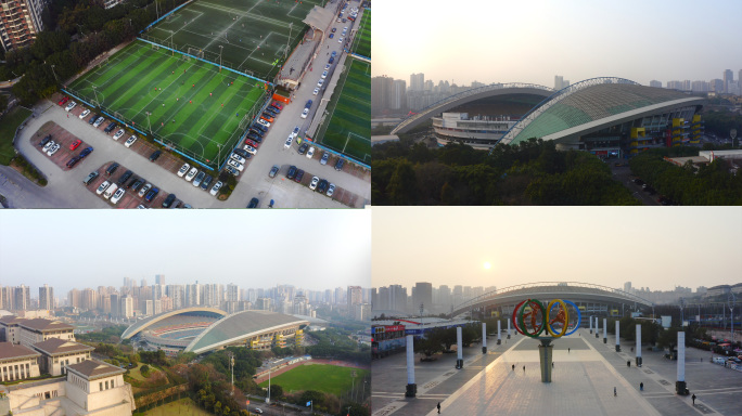 重庆航拍奥体中心足球场