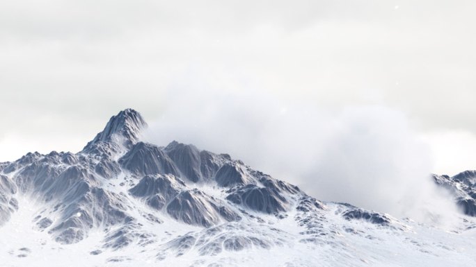 三维雪山动画镜头