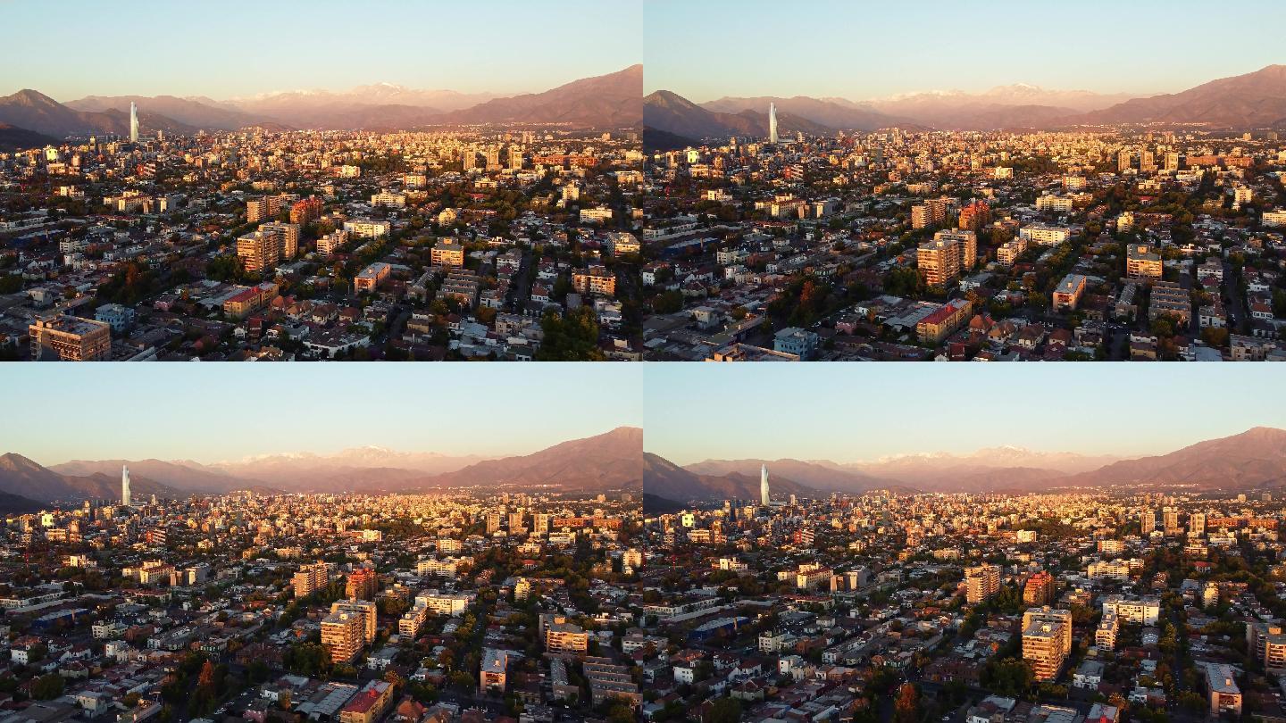 智利圣地亚哥鸟瞰图