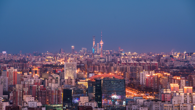 【8K】北京城市全景日转夜延时摄影
