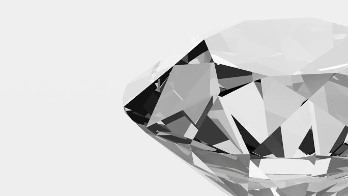 菱形钻石在白色背景上旋转