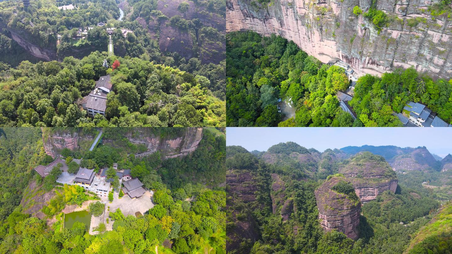 永康方岩风景区航拍4K