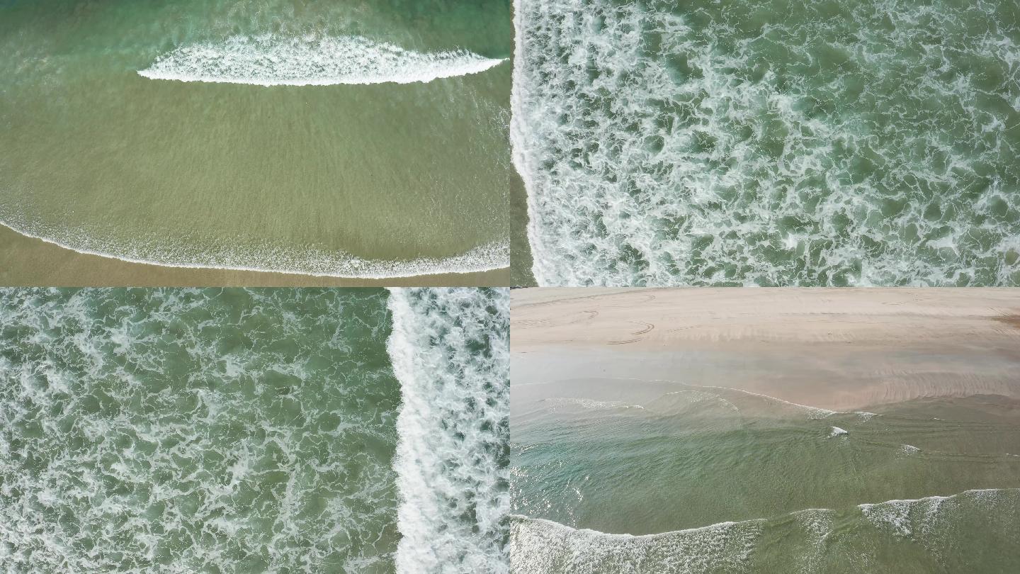 【4K】海水海边海浪俯视航拍