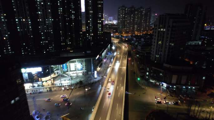 【4K高清原片】航拍徐州夜景苏宁广场