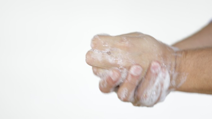 男子用肥皂洗手洗手特写拍摄卫生宣传广告高
