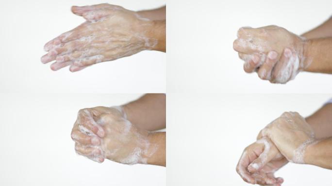 男子用肥皂洗手洗手特写拍摄卫生宣传广告高