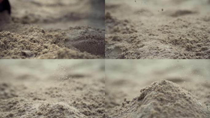 沙子 流沙 玩沙子 刨沙 儿童 玩耍 沙