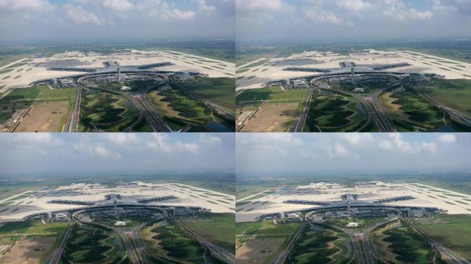 青岛胶东机场1080p航拍延时