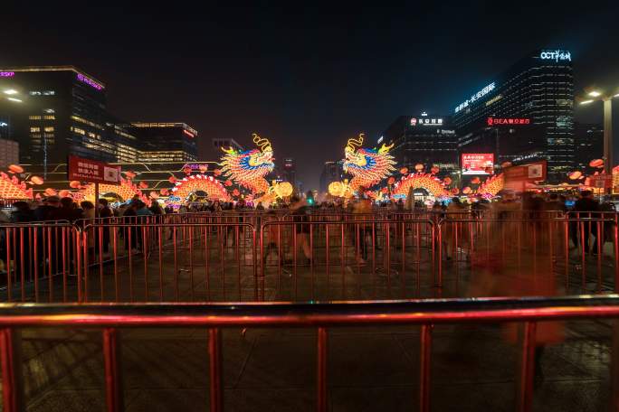 陕西西安 永宁门 城墙 夜景 4K延时