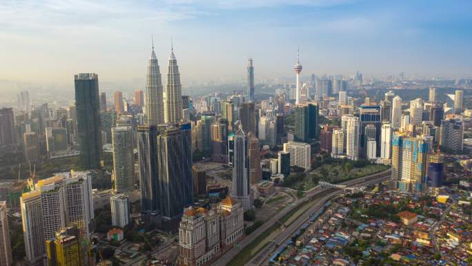 鸟瞰吉隆坡市中心马来西亚东南亚一带一路