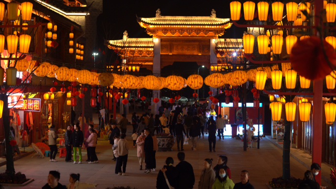 襄阳关圣古镇 古镇夜景 襄阳宣传片