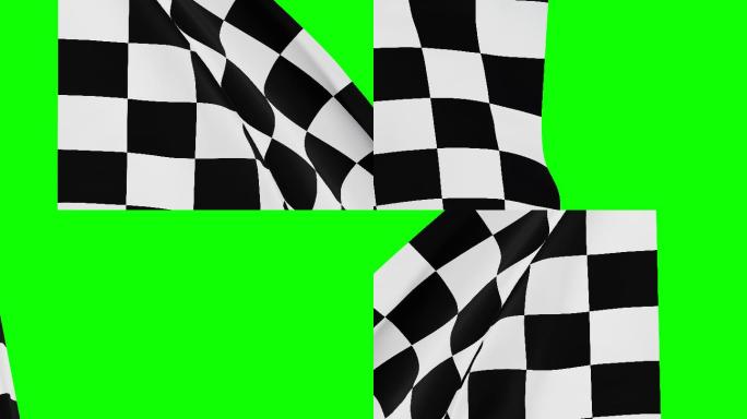 绿色屏幕上方的格子旗用于视频转换