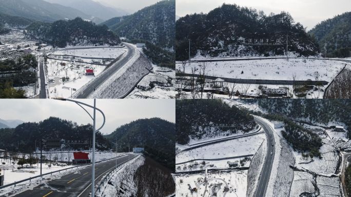 安吉章村黄浦江源第一镇雪景