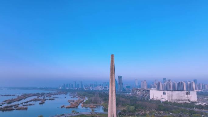 航拍唯美巢湖日出风景、大气恢宏的渡江战役