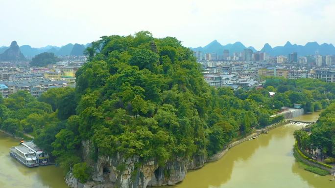 广西桂林市象鼻山航拍