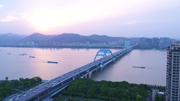 4K杭州复兴大桥 黄昏 2段