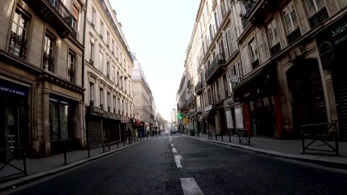 巴黎空旷街道的时间推移