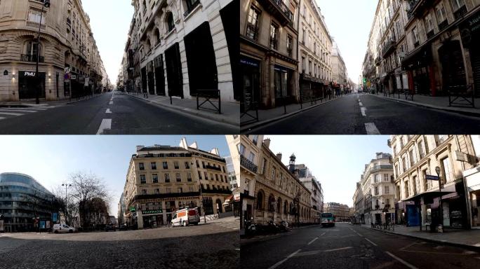 巴黎空旷街道的时间推移
