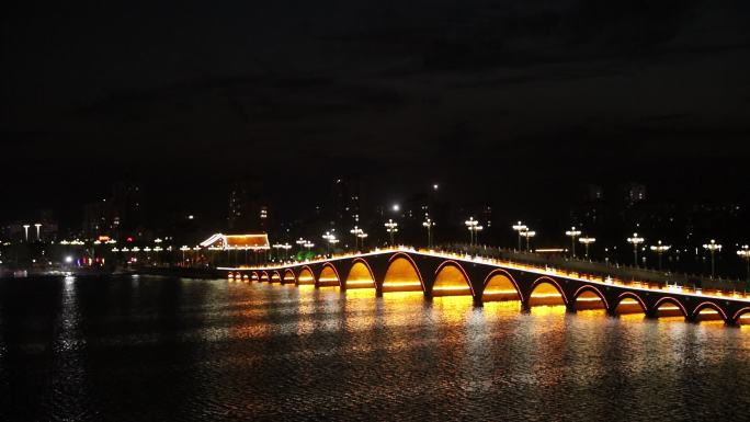 聊城 古楼 夜景 灯光 东昌湖 傍晚