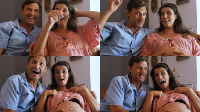 夫妇在视频电话会议上透露他们怀孕了