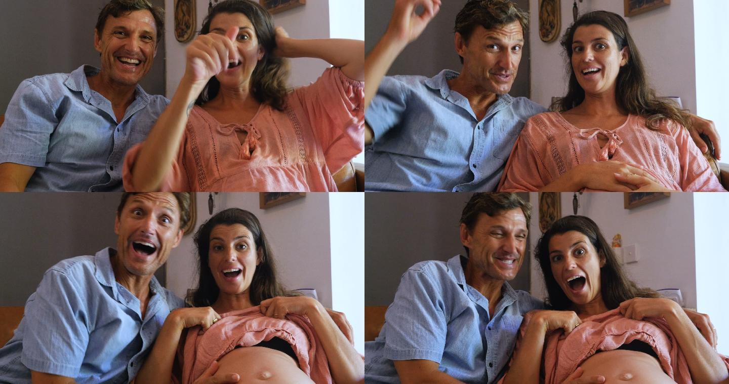 夫妇在视频电话会议上透露他们怀孕了