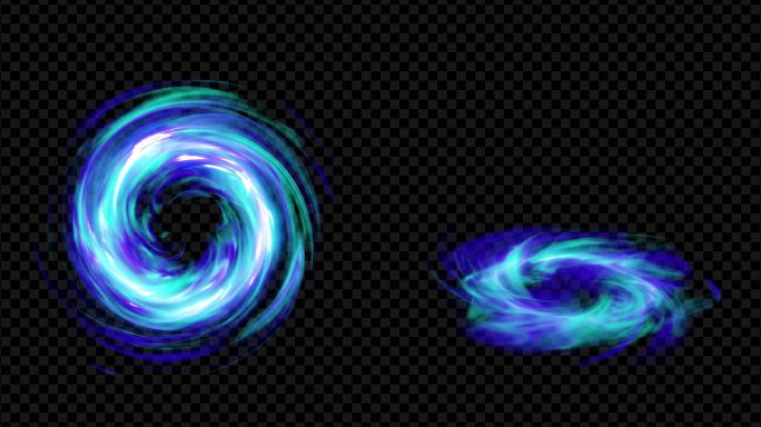 【4K】两款魔法螺旋能量漩涡循环带通道