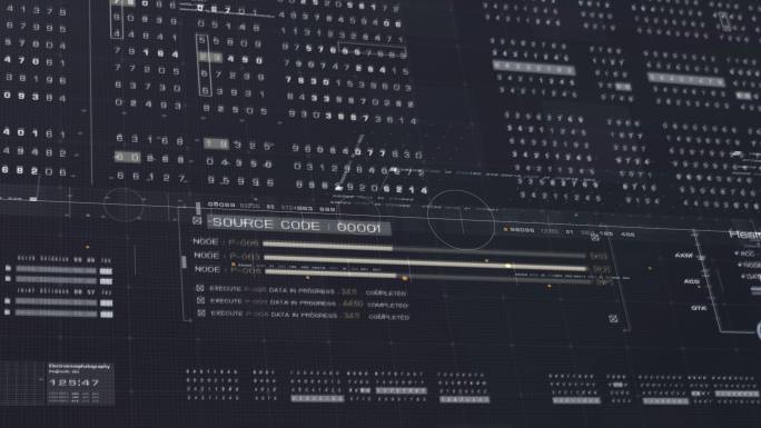 未来的源代码数字数据显示