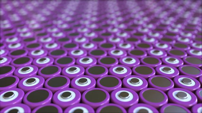 许多紫色锂离子电池