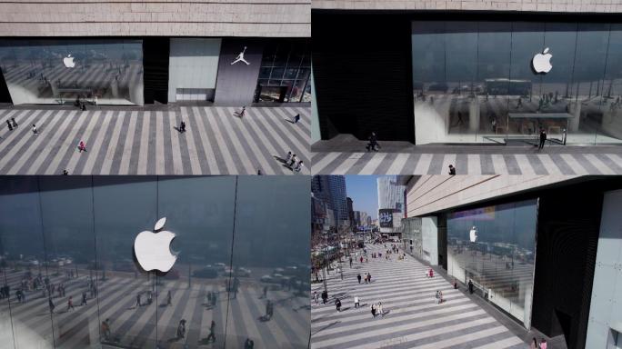 5.4K长沙IFS苹果零售店门店航拍空镜