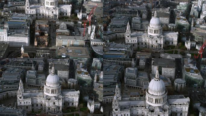 鸟瞰英国伦敦圣保罗大教堂