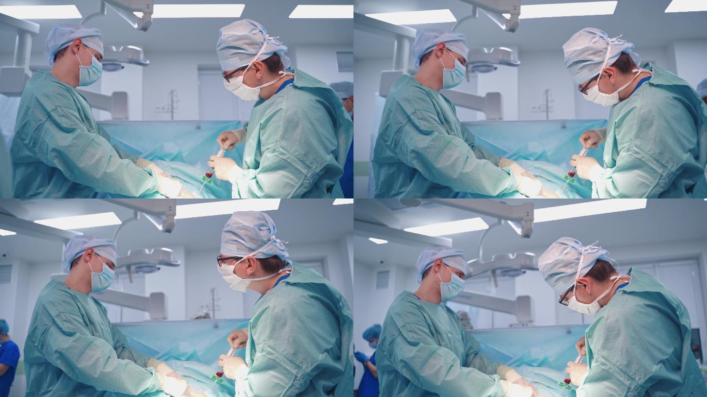 外科团队手术手术室注射麻醉师