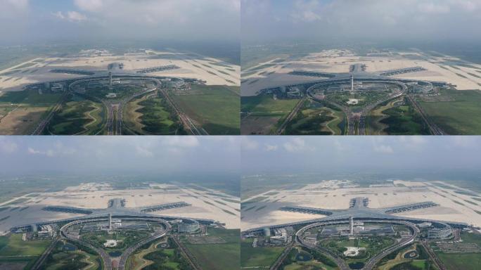 青岛胶东机场1080p航拍延时