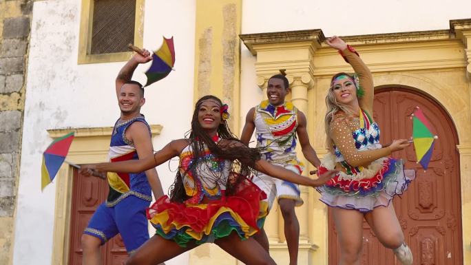 巴西狂欢节国外外国传统习俗舞蹈跳舞演出表