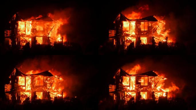 失火后烧毁房屋大火住房着火火灾