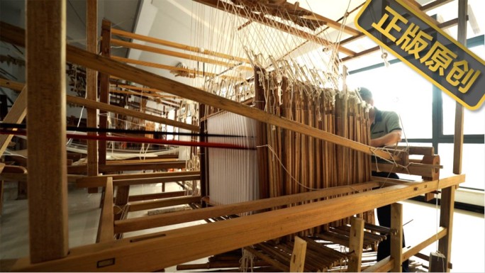 传统纺织车间 纺纱 纺车