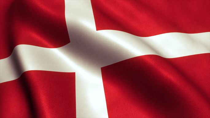 丹麦国旗数字动画政府特写标志