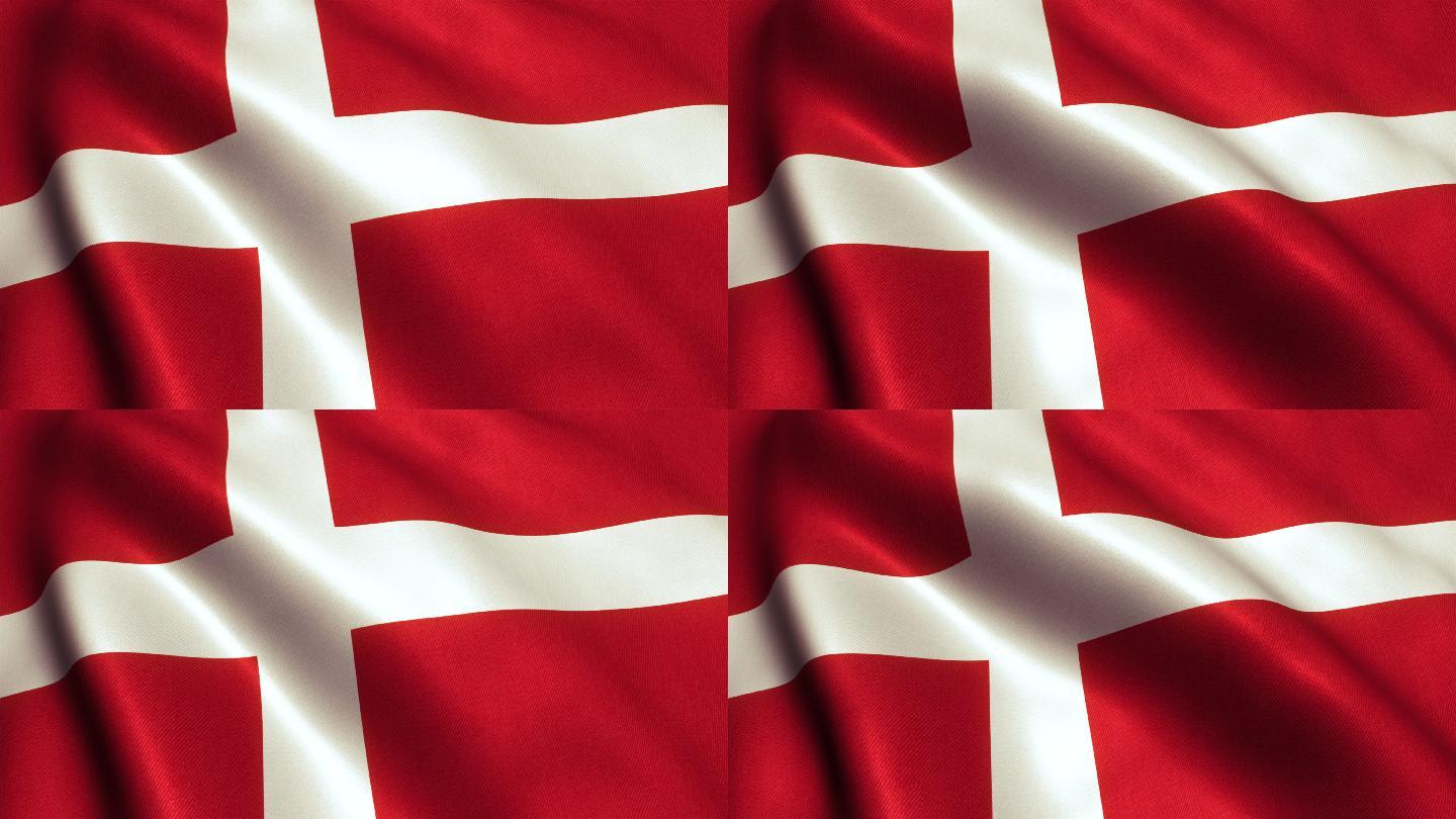 丹麦国旗数字动画政府特写标志