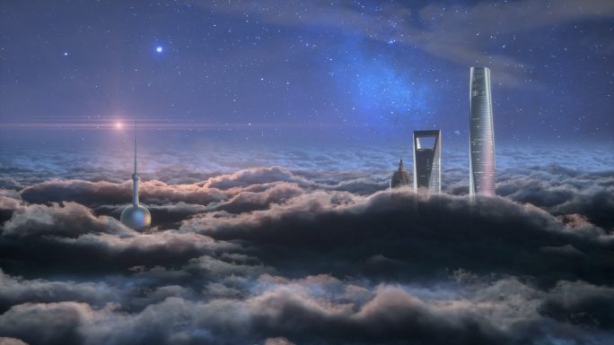 上海中心云层延时动画