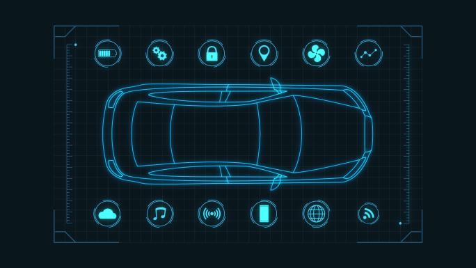 未来汽车概念线框智慧科技科技感