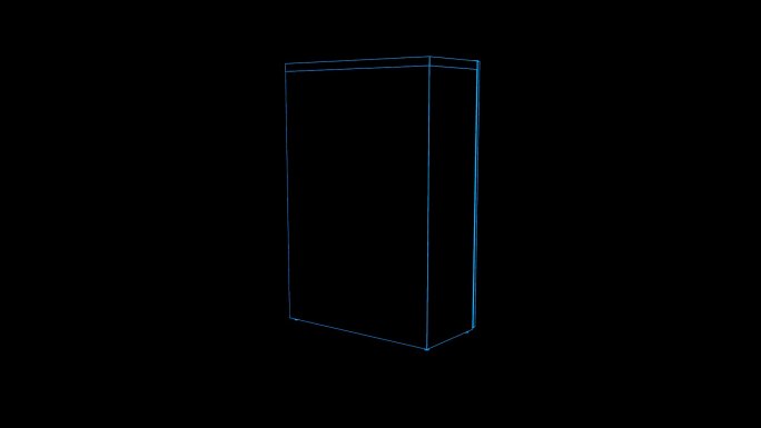 蓝色线框全息科技双门冰箱动画带通道