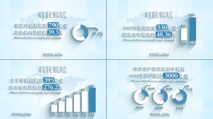 简洁明亮企业数据展示