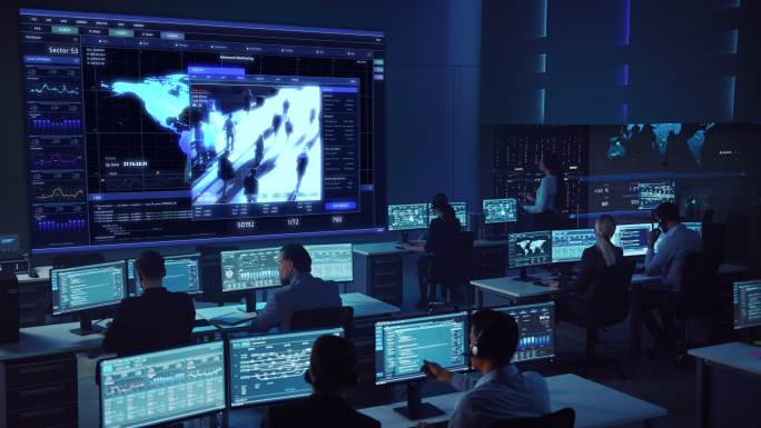 网络安全数据科技感电脑控制中心