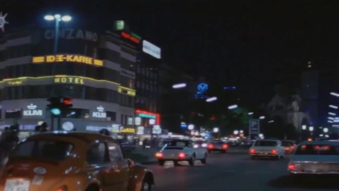 80年代德国柏林街景夜晚风光