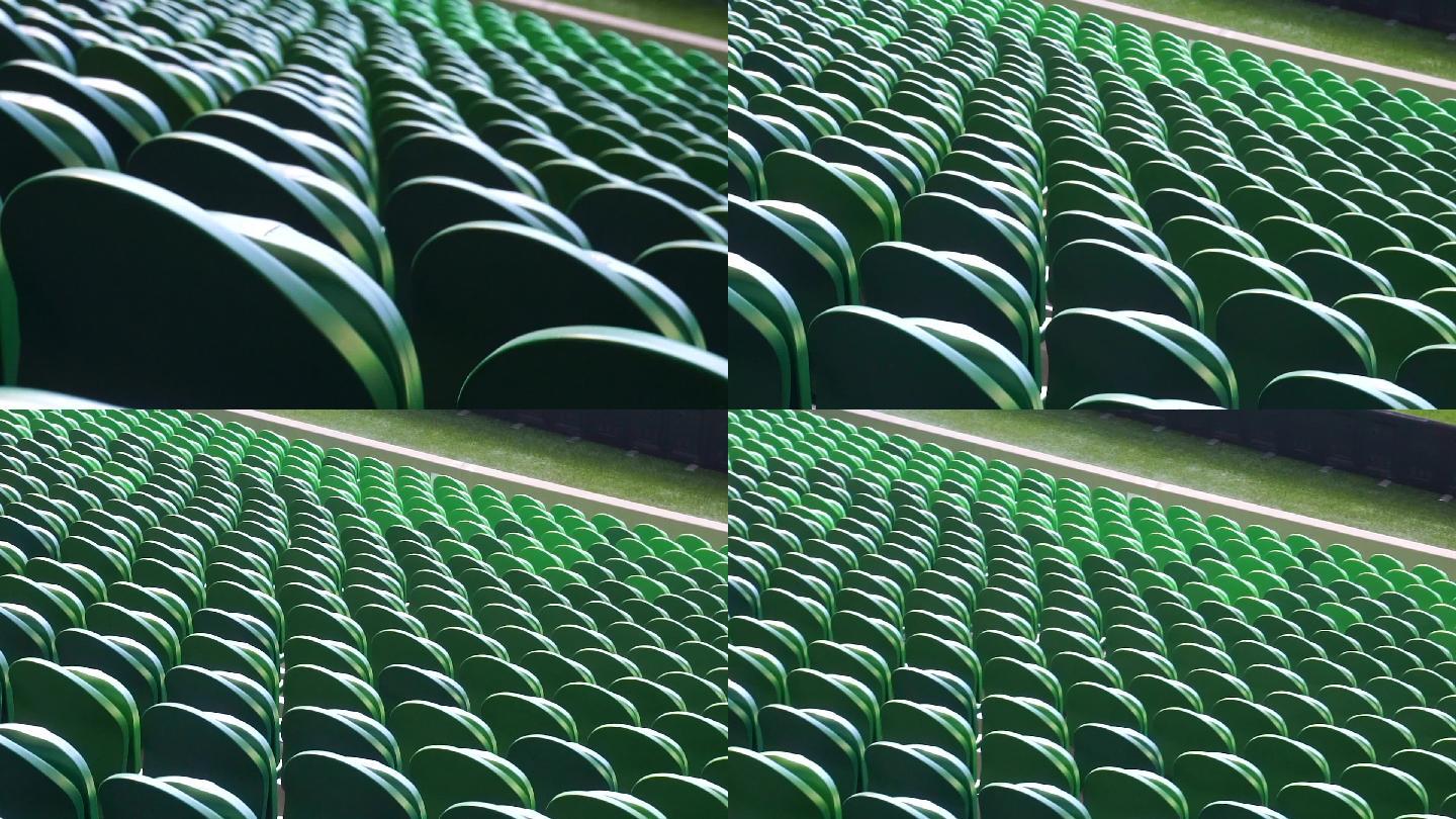 体育场里的空塑料座椅。