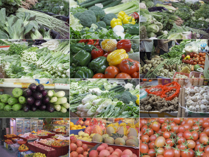 菜市场蔬菜水果陈列